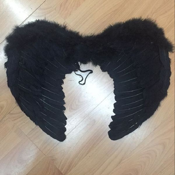 Black Feather Angel Wings Sexy Dark Angel Costume Accessori Natale Halloween Prodotto all'ingrosso