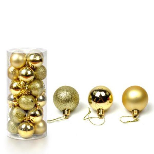

decorative 24pcs/lot 30mm christmas xmas tree ball bauble hanging home party wedding ornament decor plastic gift supplies