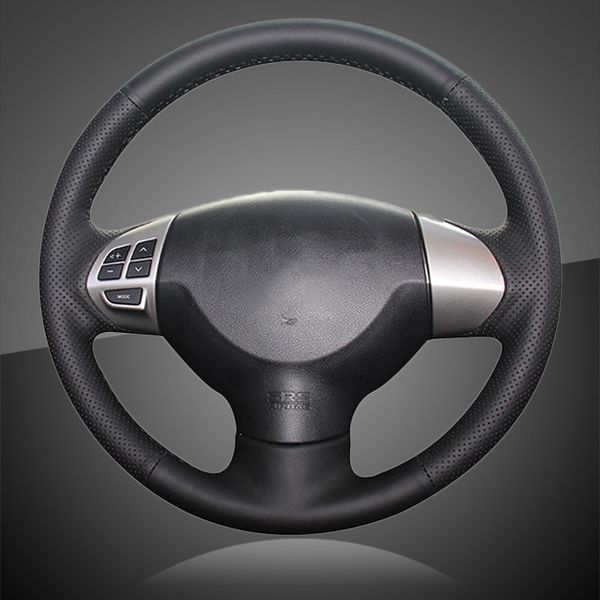 

hand stitched car braid on the steering wheel cover for mitsubishi lancer x 10 2007-2015 outlander 2006-2013 asx 2010-2013 colt