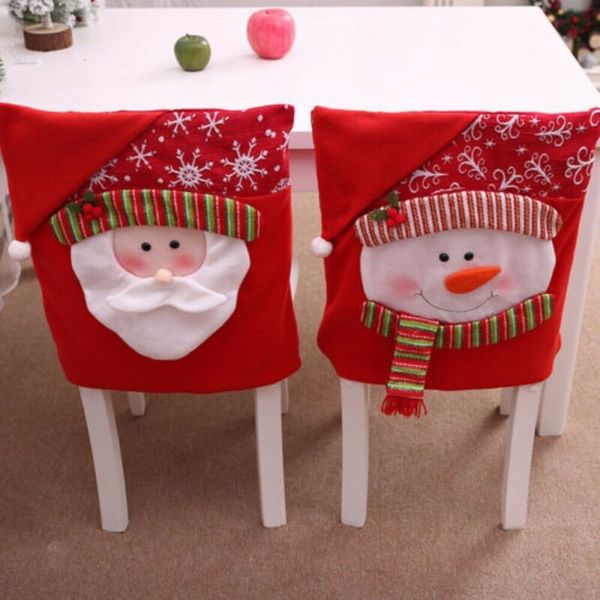 

xmas chair cover seat case santa claus snowman decorchristmas decorations for home
