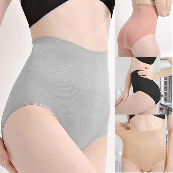 

women high waist seamless slim shapewear tummy control panties slimming waist trainer postpartum abdomen body shaper underwear, Black;white