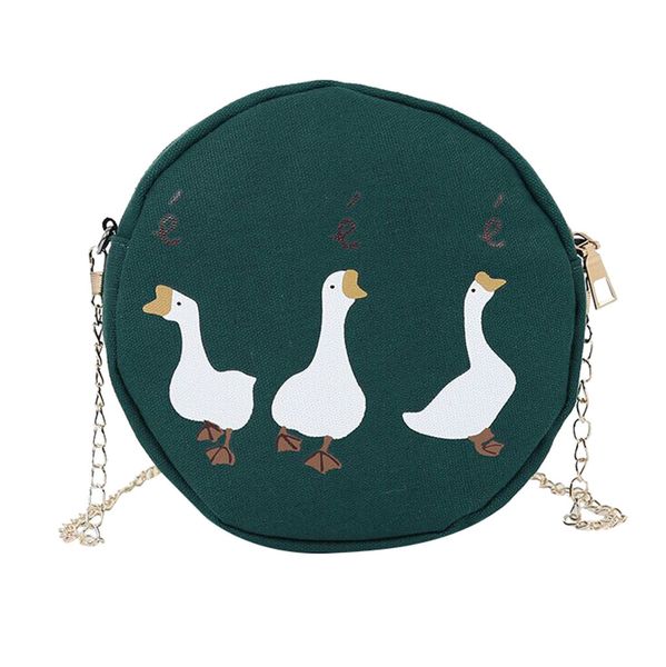 

women chain canvas 2019 selling fashion lovely small round bags zipper animal pattern crossbody messenger shoulder bag