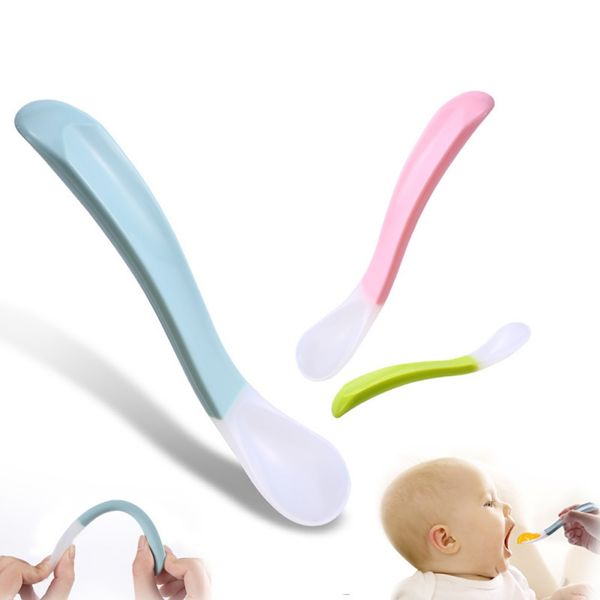 

baby silicone spoon soft spoon does not injure throat food grade silicone spoon for practicing, children infants learn to eat