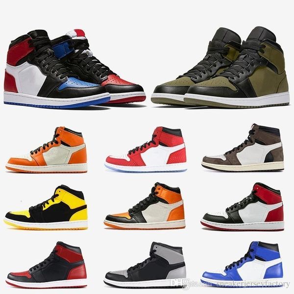 

jumpman mens 1 1s high og basketball shoes 1s chicago game royal olive canvas banned shadow black toe women outdoors sneakers