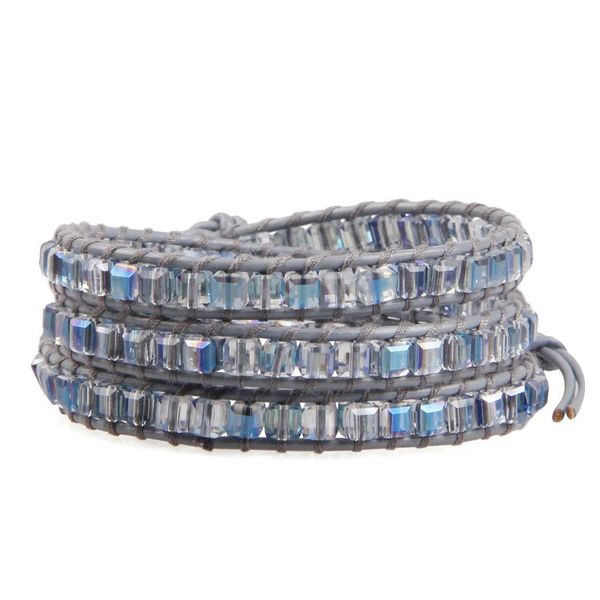 

kelitch ethnic maxi sparkly crystal beads cuff bangles leather wrap bracelet for women balancing collection jewelry, Golden;silver