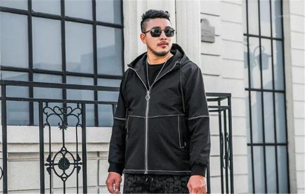 

long sleeve zipper hoodies jackets mens loose jackets mens plus size designer jackets fluffing winter coat, Black;brown