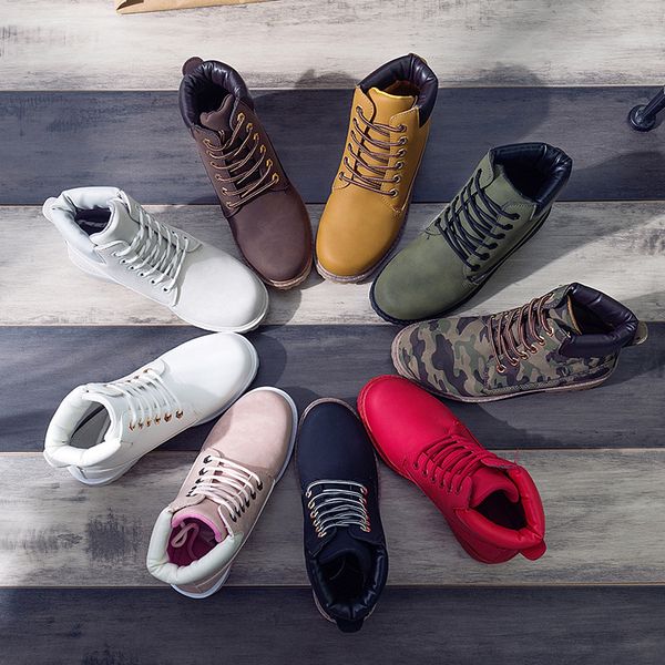 

new winter women ankle snow boot leather fur wedges warm plush rubber platform lace up pink ladies boots men winter boots mujer, Black