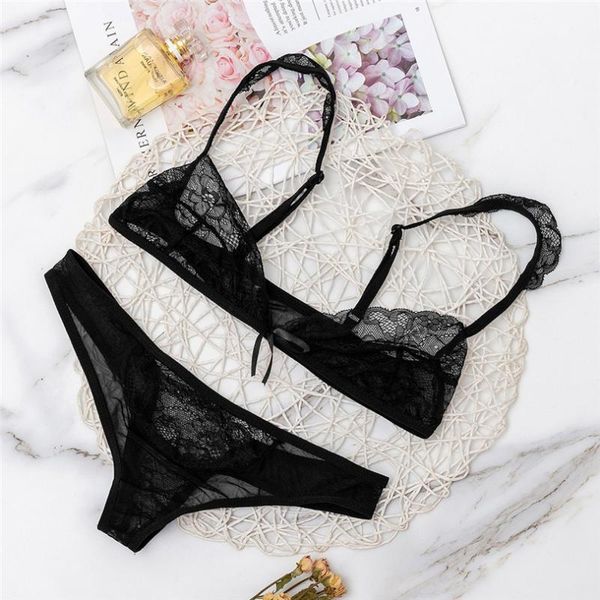 

women bra set plus size bra polyester lace lingerie bra+thong underwear set lingerie ypanty band straps lenceria mujer 80, Red;black