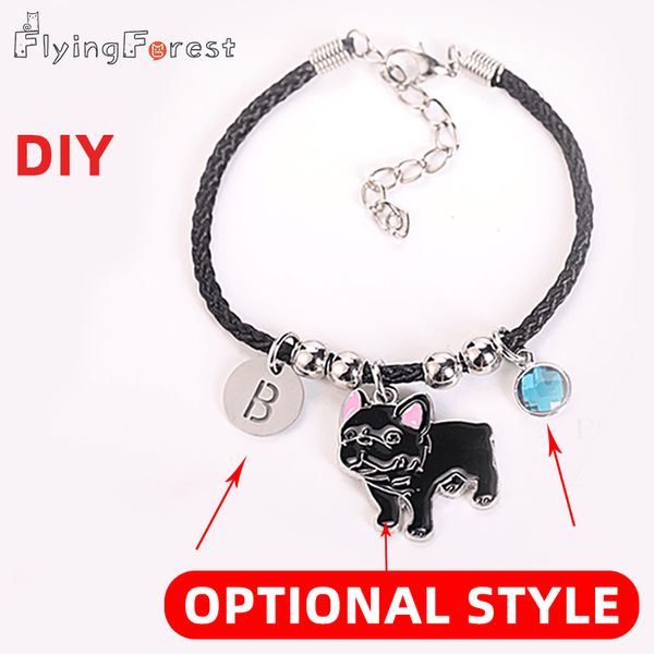 

customtwelve months lucky stone charm letter bracelet for women diy letter word bracelets jewelry pet dog pendants gifts, Golden;silver