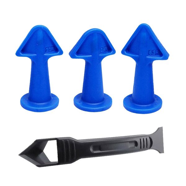 

caulk nozzle scraper grout kit spatulas set hand tools for home industrial blue