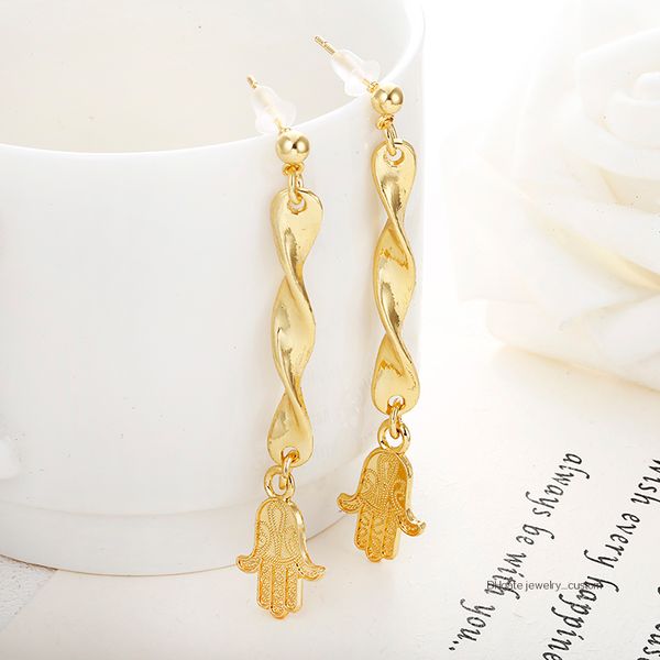 

New Hot Elegant Wave Dangle Earrings Popular Palm Design Fashion Earrings For Women Elegant Gift Wholesale Jewelry E0490