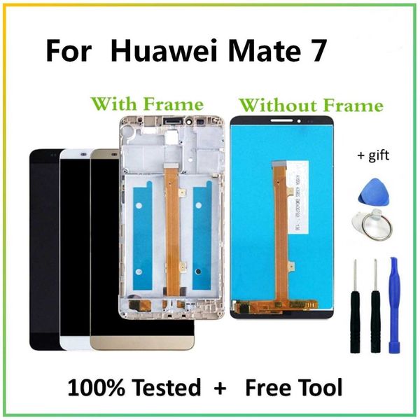 

6.0" lcd for huawei mate 7 lcds display touch screen digitizer assembly replacement + tools for mate7 mt7-l09 mt7-cl00