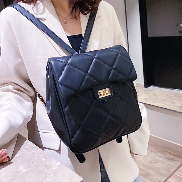 

backpack style pu leature women's black female simple shoulder bag fashion school bags for teenage girls drop backpacks