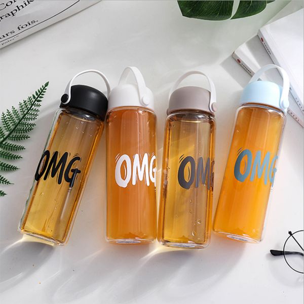 

glass water bottle korean style cute portable leakproof water bottles sports outdoor running camping hiking student gift