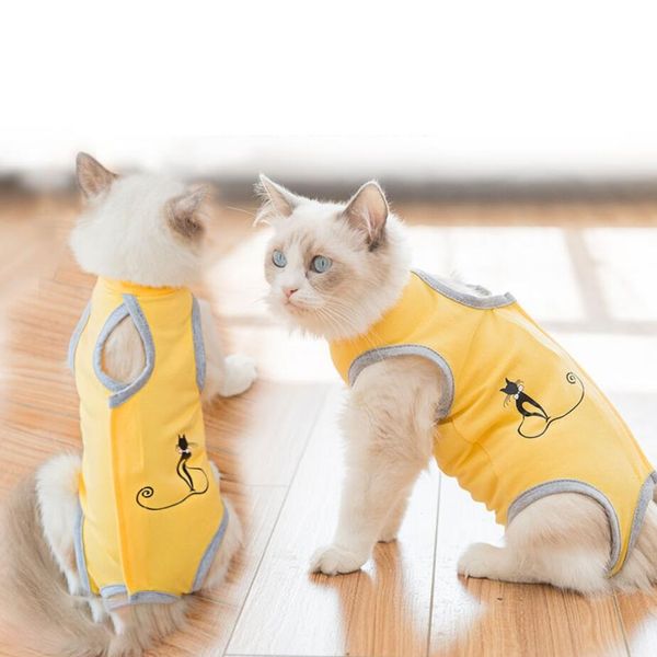 

cat clothes surgical recovery suit for abdominal wounds skin diseases, after surgery wear e-collar alternative for cats