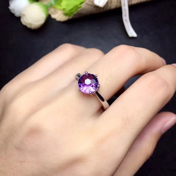 

simple and exquisite 925 silver amethyst ring, special price to attract attention, Slivery;golden