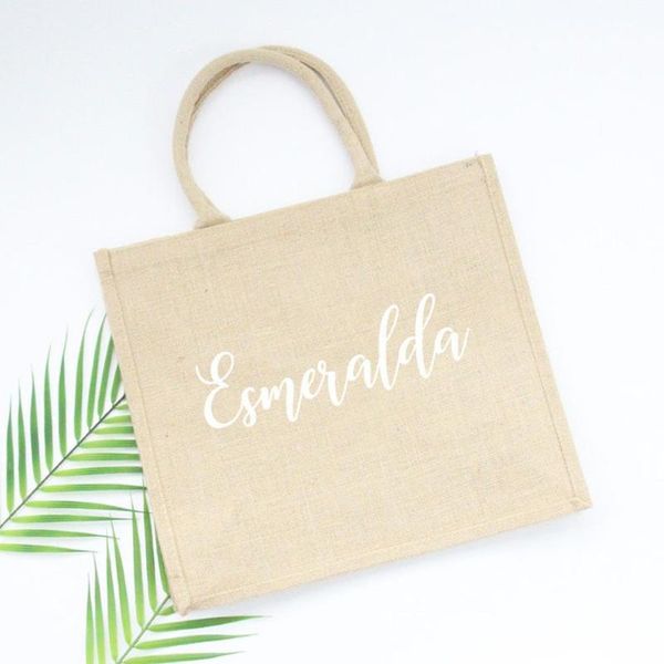 

personalized any name burlap bag bridesmaid beach tote bag proposal gift custom any text bridesmaid beach burlap totes bags