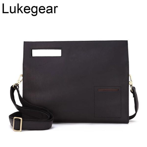 

lukegear crazy horse genuine leather briefcase mens lapmessenger bags retro vintage computer packs 2020 fashion