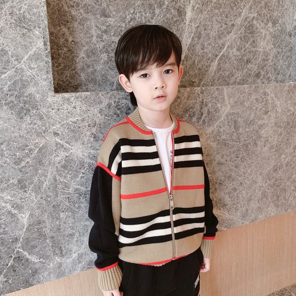 

new autumn baby boys girls sweaters kids thick knitted zipper coat trousers for toddler children clothing, Blue