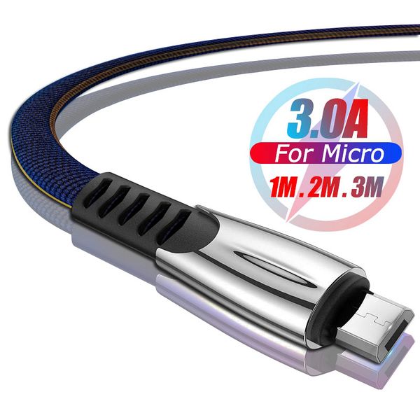 

2m 3m micro usb cable 3a fast charging data for xiaomi redmi 4x samsung j7 s6 s7 androide