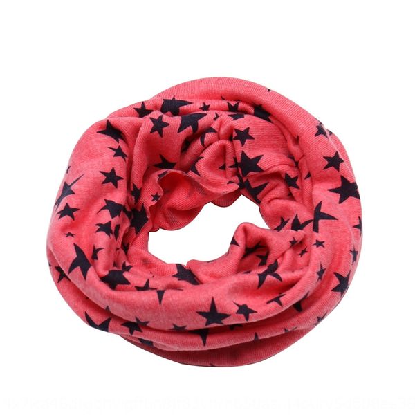 

2019 early five-pointed star collar colorful 2019 early five-pointed scarf star children's collar colorful children's scarf, Red;brown