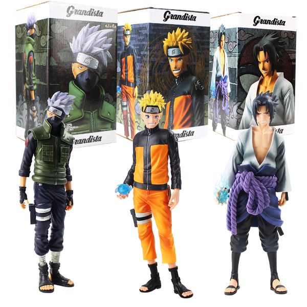 

anime naruto figures uzumaki naruto uchiha sasuke hatake kakashi grandista collectible model toys y190604