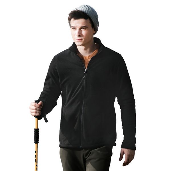 

autumn winter men's jacket coat sportwear outerwear full-zip polar fleece hiking thin jackets casual coat male sport, Blue;black