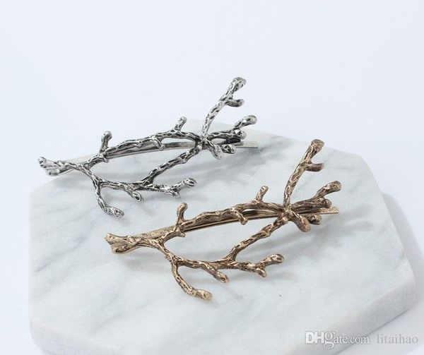 

pcs, new style hair ornament restore ancient ways alloy antlers branch hairpin spring edge clamp ponytail mix hairpin not fading jewelry, Golden;silver