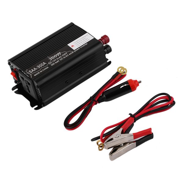 

car power inverter dc 12v to ac 220v-240v household power converter black