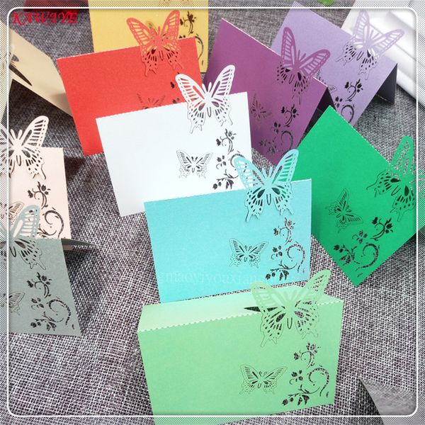 

50 pcs butterfly laser cut wedding party name card birthday celebration table cards seat decoration table place cards 6zz08