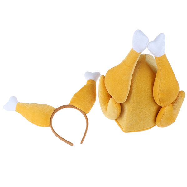 

novelty funny christmas thanksgiving cooked turkey hat costume accessory