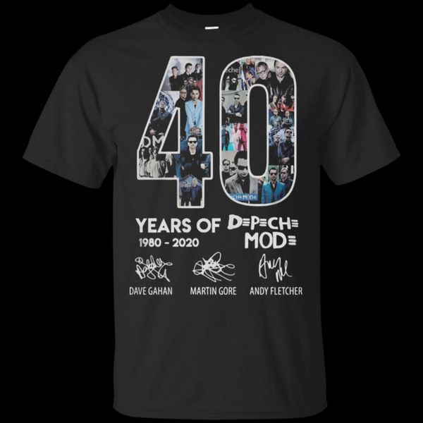 

40 year of depeche shirt mode 1980-2020 tee shirt short black-navy men-women s-3xl, White;black