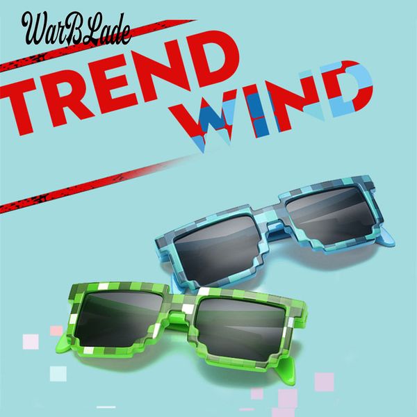 

warblade 10шт / много меньшего размера очки мода дети очки мозаика мальчики pixel eyewares для детей подарок, White;black