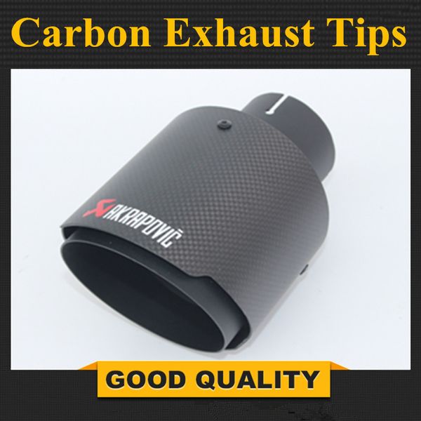 

1pcs inlet 48 51 54 57 60 63 66 70 mm to outlet 114mm car styling akrapovic carbon exhaust tips carbon exhaust muffler end pipes