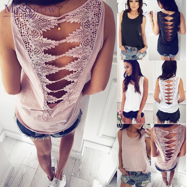 

tank top tank top stock! 2019 summer sexy low cut футболки lace выдалбливают вернуться рукавов камзол tops vest дешевые, White