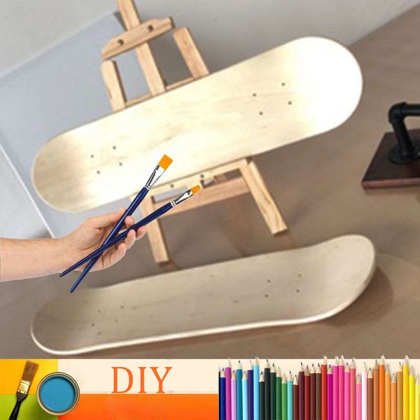 

7 layers maple skateboard deck diy 8 inch natural wood blank double concave longboard dance board beginner dropship