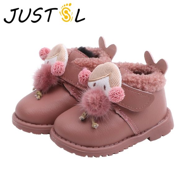

justsl infant baby cotton-padded boots plus velvet thick warm shoes baby girls boys first walk boots kids soft bottom shoes, Black;grey