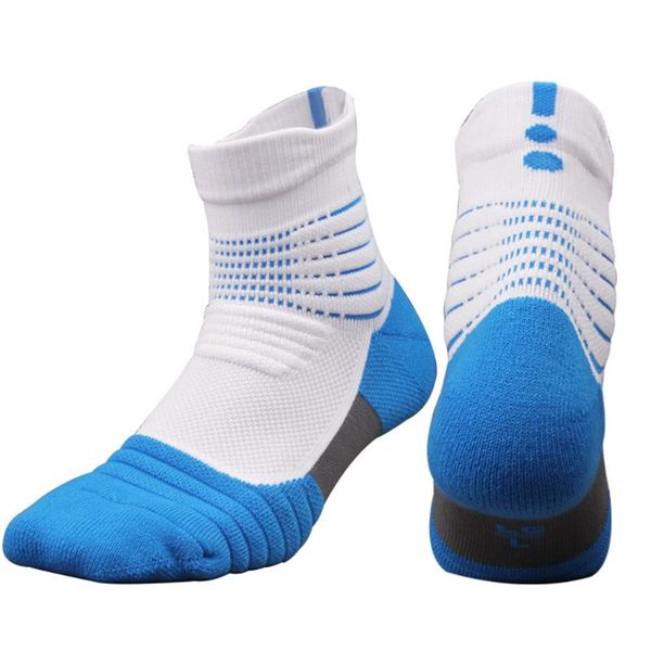 

men compression athletic high crew socks sport basketball thicken towel hosiery, Black