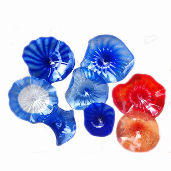 

планшеты чихули стиль murano цветка стекла стены искусство роскошные 100% ручной выдувное стекло висячих пластин нерегулярной волны форма