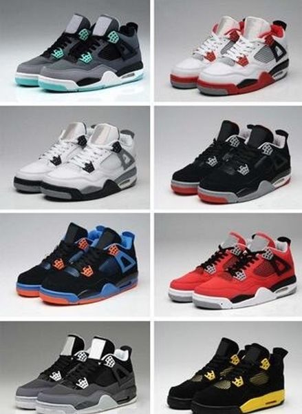 

new 4s mens basketball shoes 4s white cement black red 4 shoe sport shoes