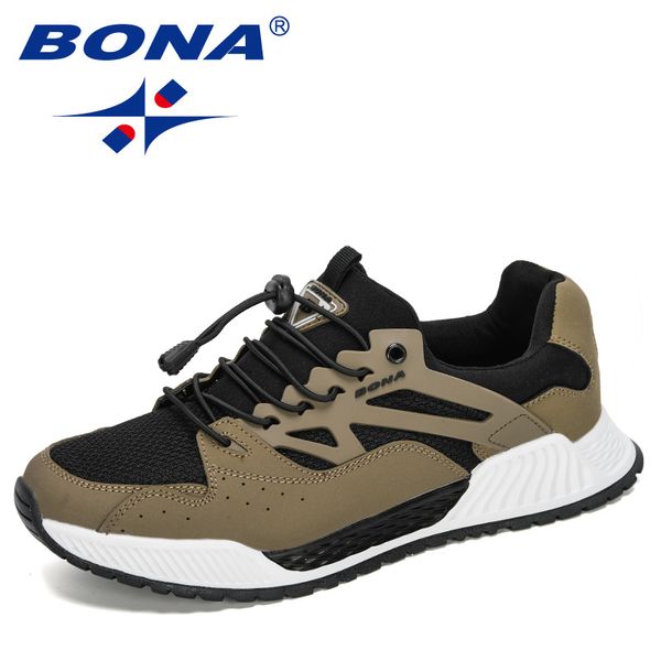 

bona 2020 new designers action leather running shoes men walking sneakers jogging shoes man masculino zapatillas hombre
