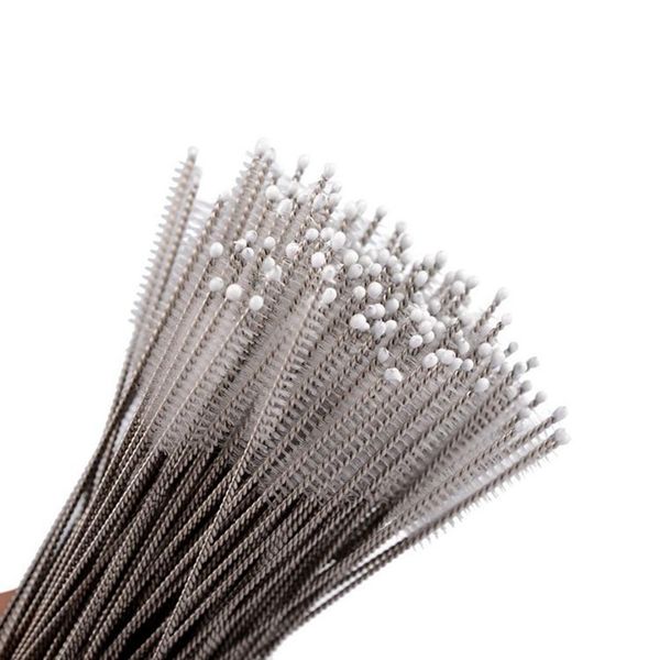 

10pcs baby milk feeding bottle drink water cup straw washing brush cleaner stainless steel handle spiral soft hair cleaning tool