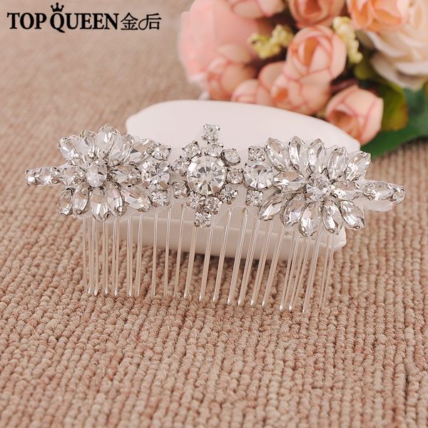 

ueen h49 handmade silver bridal hair comb with rhinestone and ctystal wedding combs elegant accessories