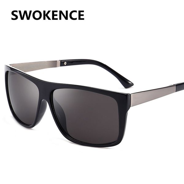 

swokence fashion polarized sunglasses men women square frame sunscreen sun glasses traveler driving outdoor sunwear sc79, White;black