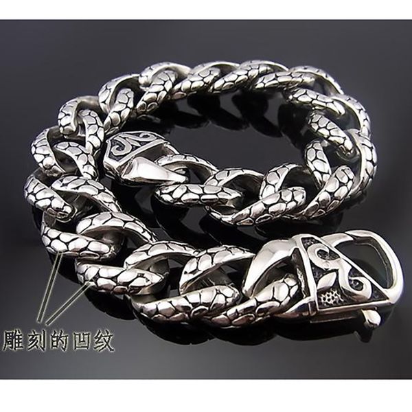 

retro cuban link chain bracelet men stainless steel punk black mens bracelets vintage hip hop bangle fashion jewelry