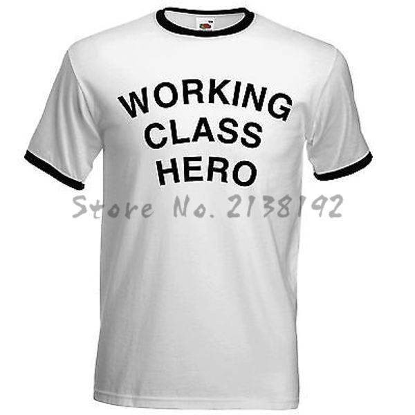 

men raglan tshirts working class hero inspired by john lennon t shirt men's tees summer fashion, White;black
