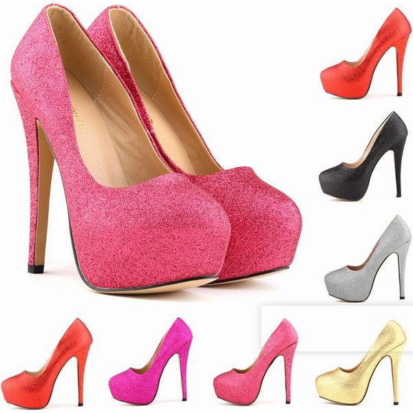 

сексуальные женщины 14см насосы ультра red bottom высокие каблуки блеск золота обувь корсета стиль работы насосы лодочки us4-11 d0247, Black