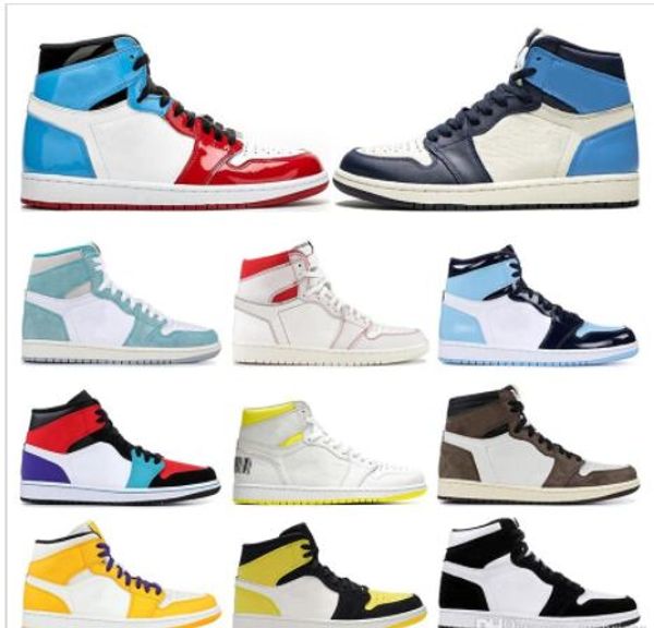 

2019 mens basketball shoes 1s obsidian unc fearless first class flight phantom turbo green 1 backboard outdoor shoes size 5.5-12