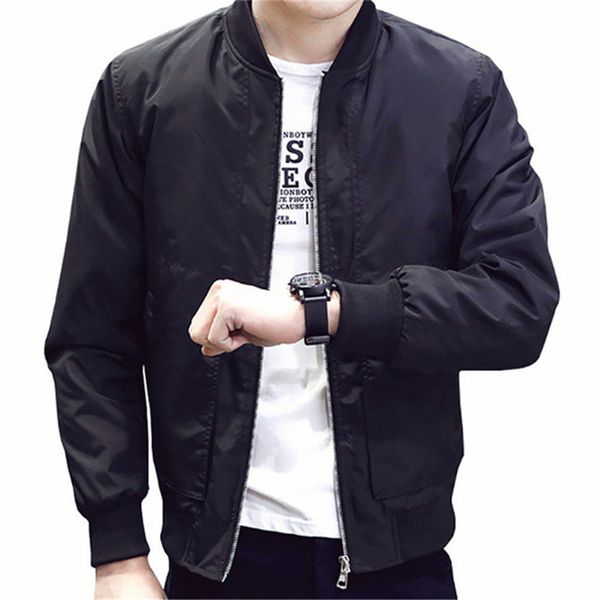 

2019 new bomber jackets men autumn spring thin mens jackets and coats quality slim fit casual style brand clothing 4xl, Black;brown