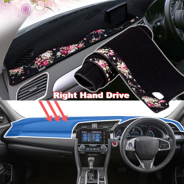 

tommia china decorative pattern car dashmat dashboard mat non-slip dash board pad cover for honda civic 2015-2019